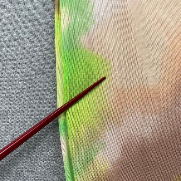 AFRM Skirt Size XS Lime Green Ombre Mesh Midi Pull On Stretchy Psychedelic Retro - Picture 11 of 14